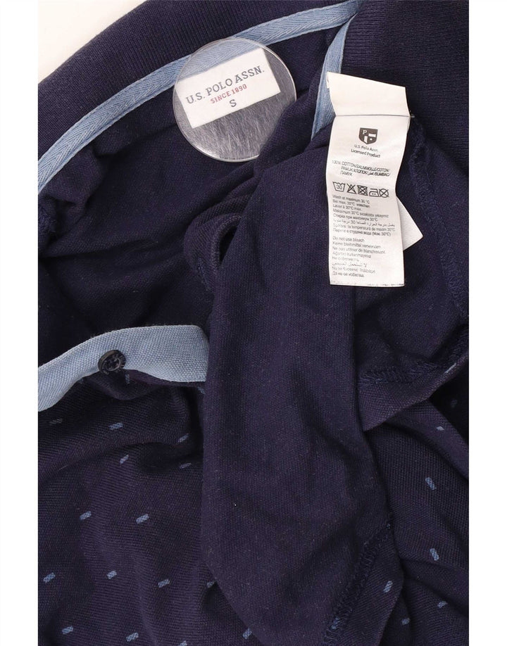 Polo Assn. Camicia da uomo piccola in cotone maculato blu navy