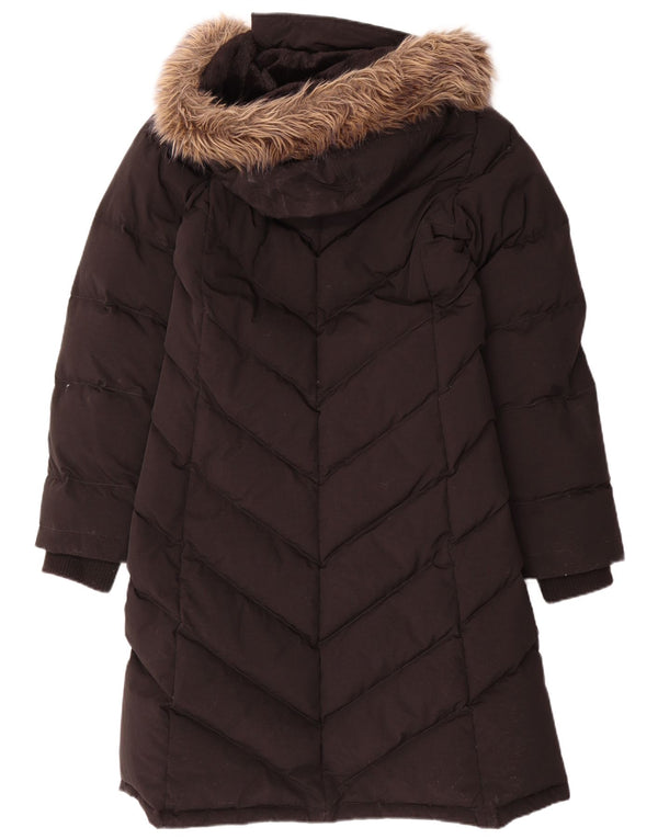 Cappotto imbottito con cappuccio da donna Polo Ralph Lauren UK 12 nylon nero medio