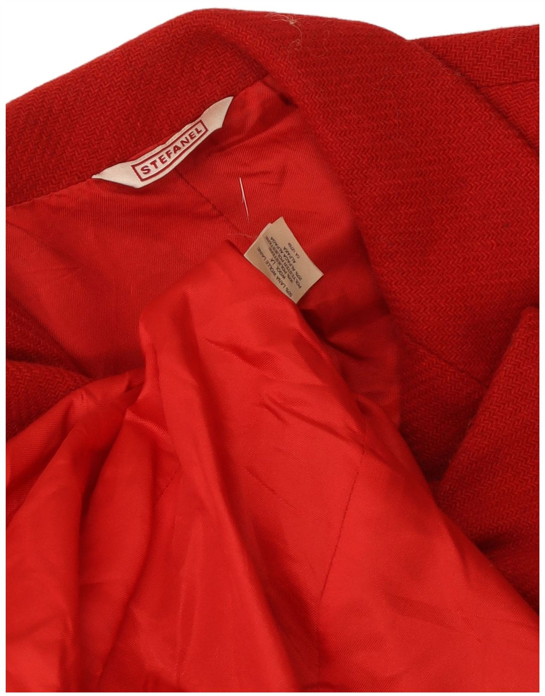 Giacca blazer da donna a 3 bottoni Stefanel UK 14 lana rossa media