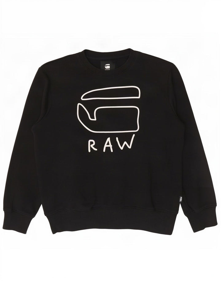 Felpa grafica da uomo G-Star Maglione grande cotone nero