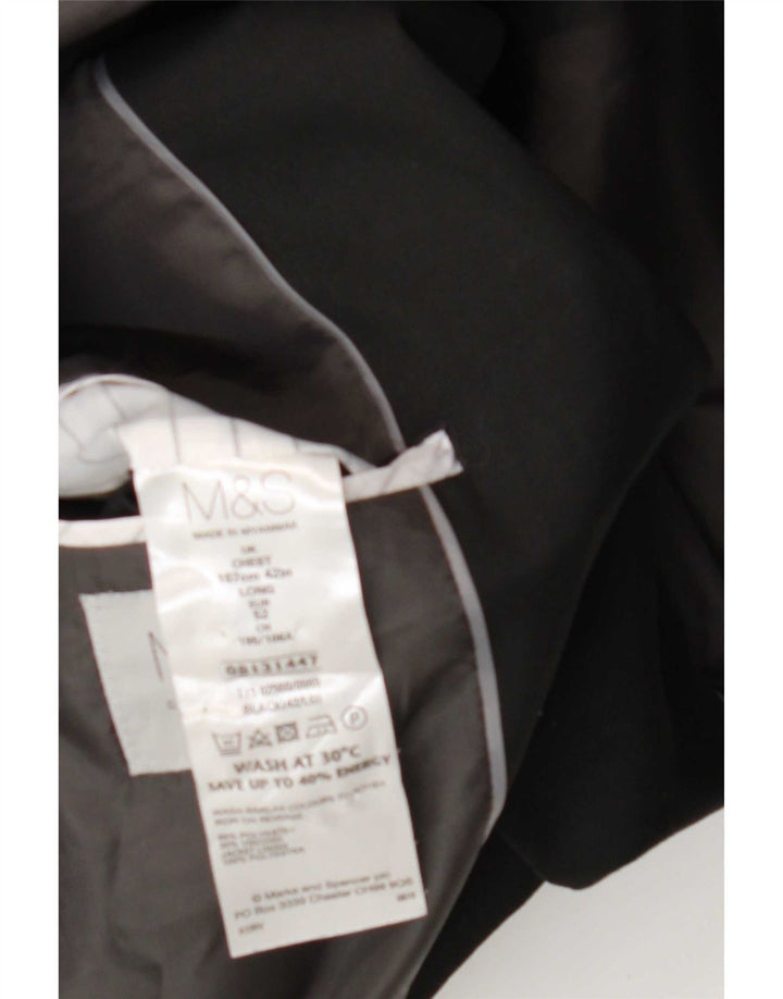Giacca blazer lunga a 2 bottoni Marks & Spencer da uomo UK 42 grande nera
