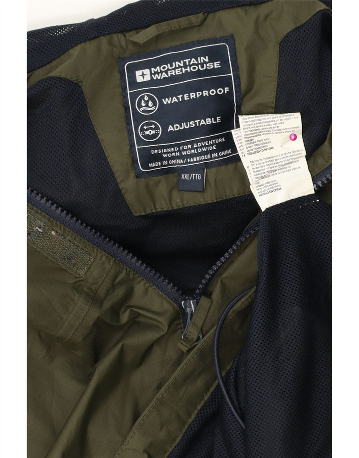 Giacca antipioggia da uomo con cappuccio Mountain Warehouse UK 44 2XL Poliestere kaki