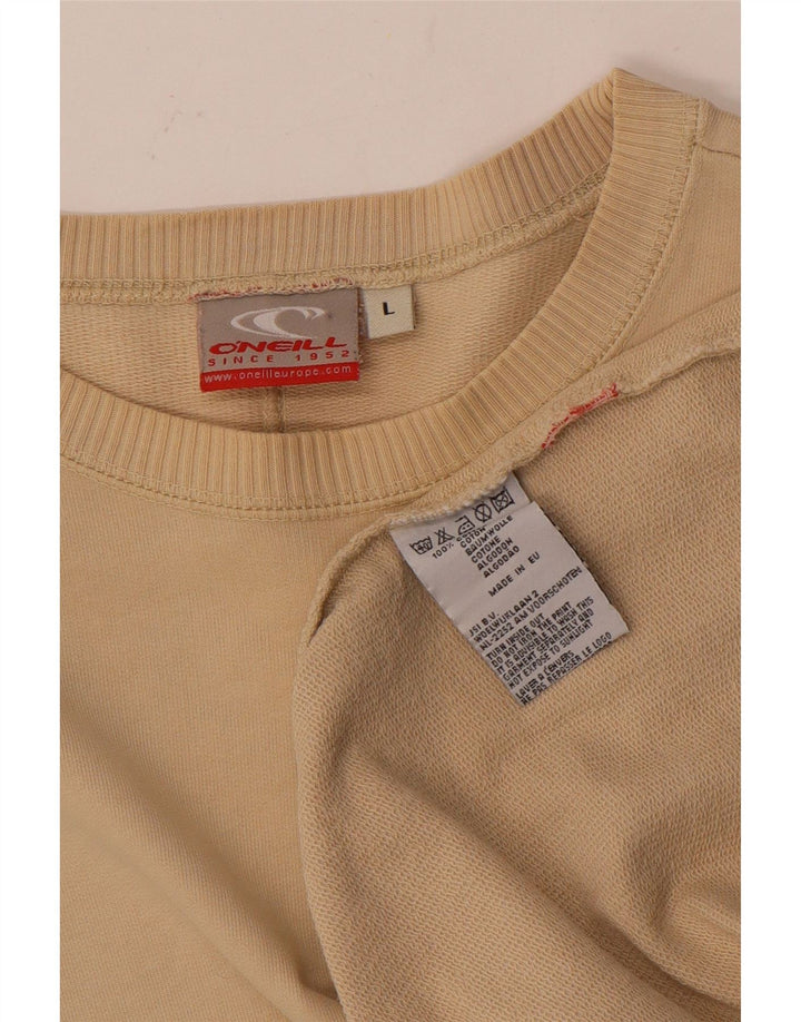 O'Neill Top grafico da uomo a maniche lunghe in cotone beige grande