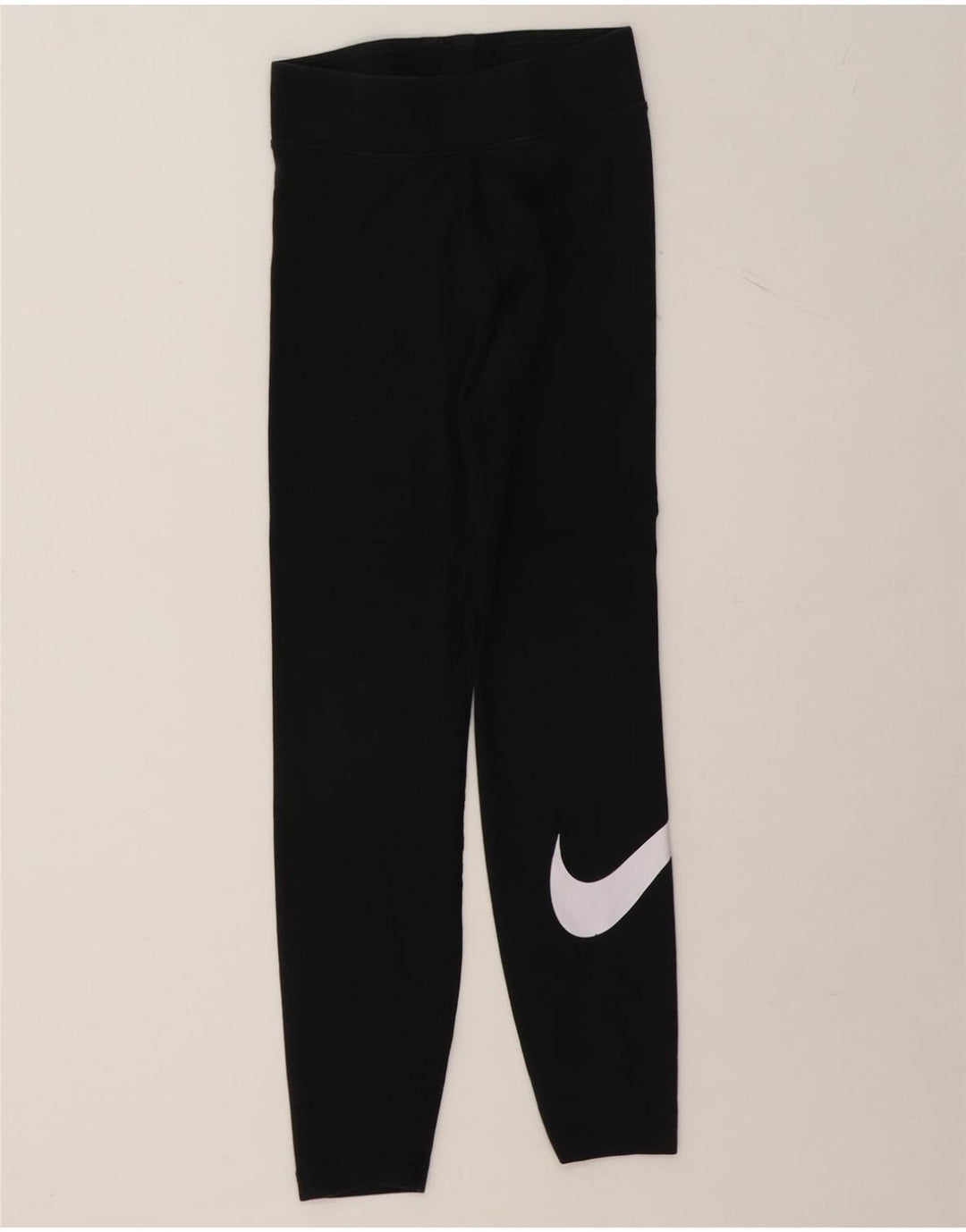 NIKE Womens Graphic Leggings UK 6 XS Black Polyester Vintage Nike and Second-Hand Nike from Messina Hembry 