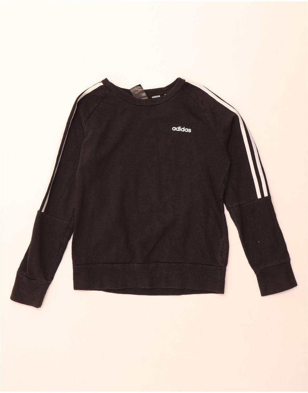 Felpa da donna ADIDAS maglione UK 8/10 piccolo cotone nero