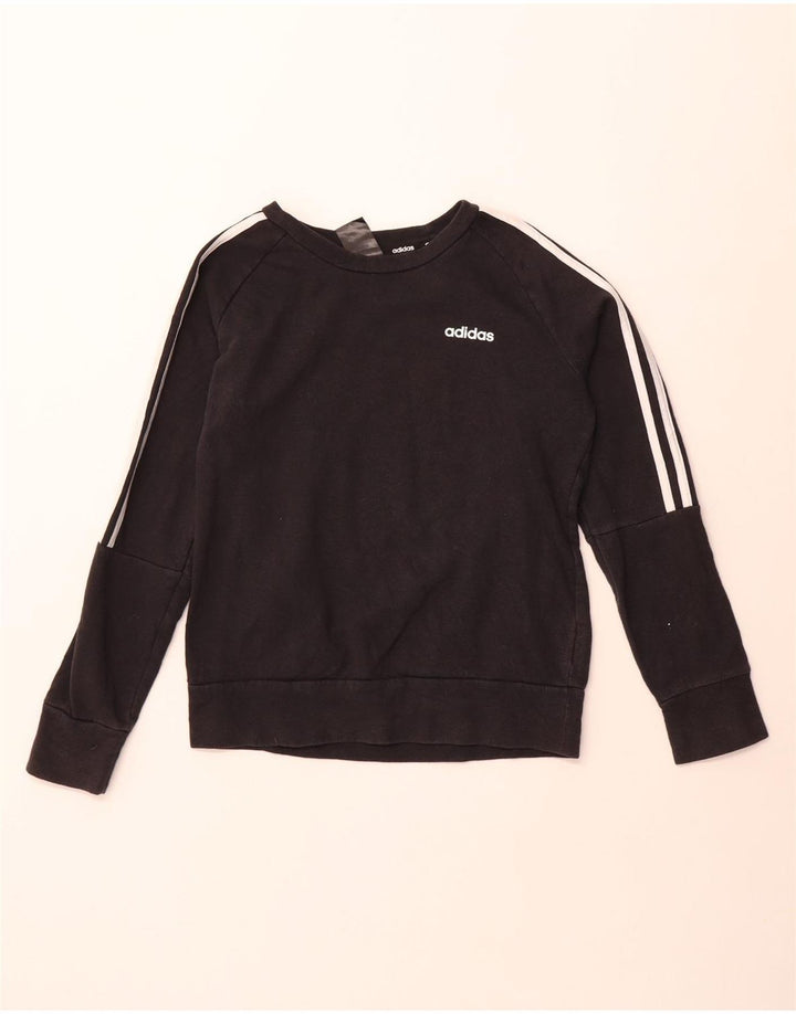 Felpa da donna ADIDAS maglione UK 8/10 piccolo cotone nero