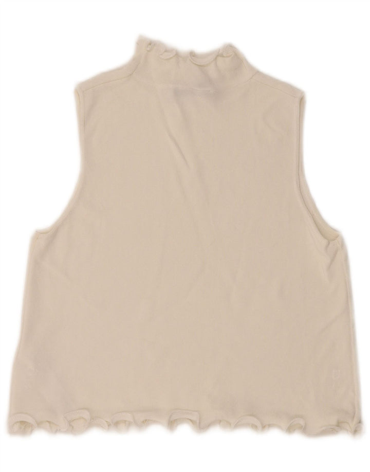 Top corto da donna Zara UK 10 piccolo in viscosa bianca