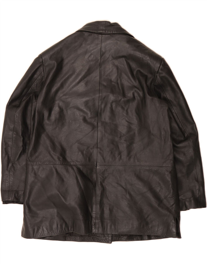 VINTAGE Womens Leather Jacket UK 20 2XL Black Leather Vintage Vintage and Second-Hand Vintage from Messina Hembry 