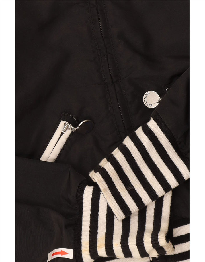 Giubbotto bomber corto Moncler per bambina 9-10 anni in poliammide a righe nere