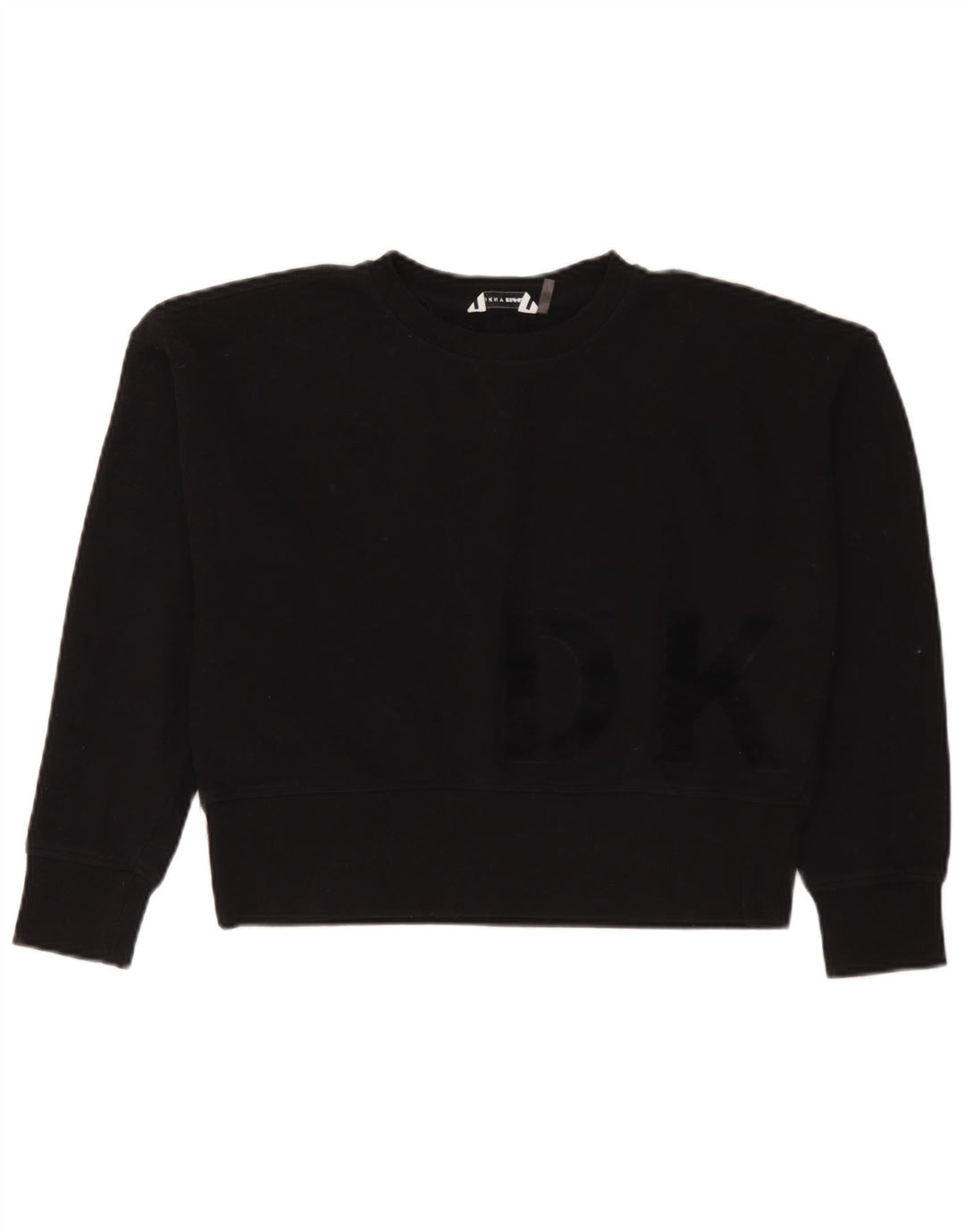 Felpa da donna con grafica corta oversize Dkny, taglia UK 10, piccola, nera