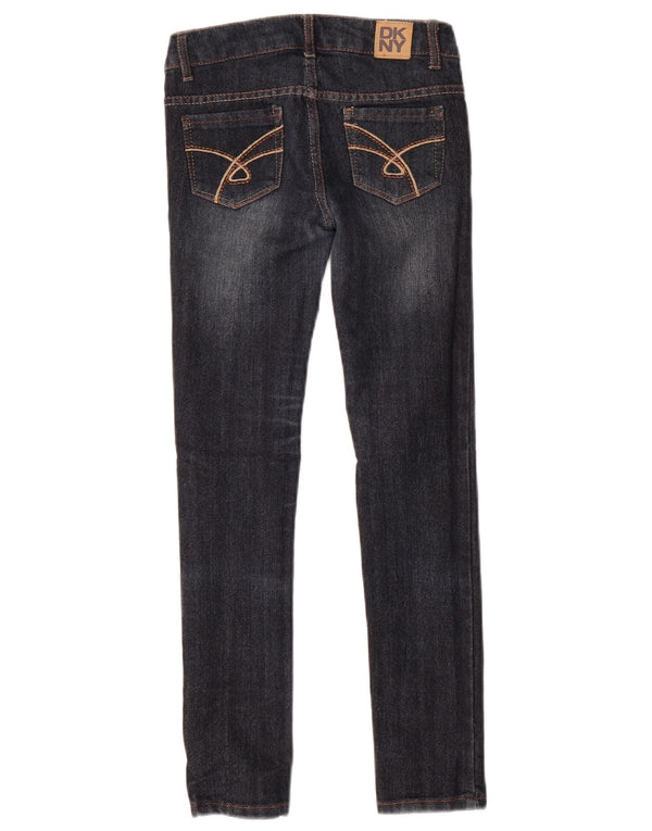 Jeans skinny Dkny per ragazze, pantaloni a vita bassa, 7-8 anni, W24 L25, cotone blu navy