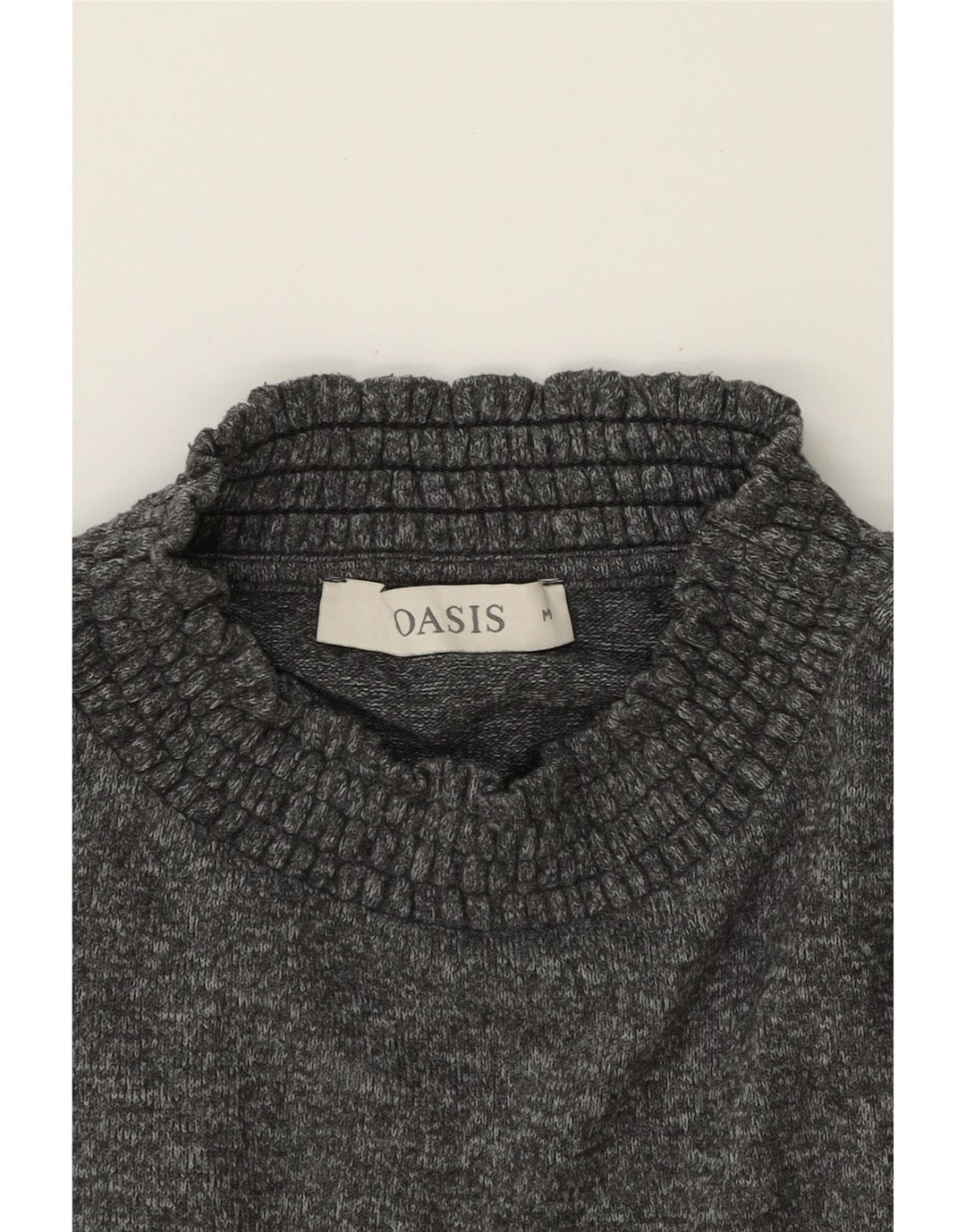 OASIS Womens Turtle Neck Jumper Sweater UK 14 Medium Grey Polyester Vintage Oasis and Second-Hand Oasis from Messina Hembry 