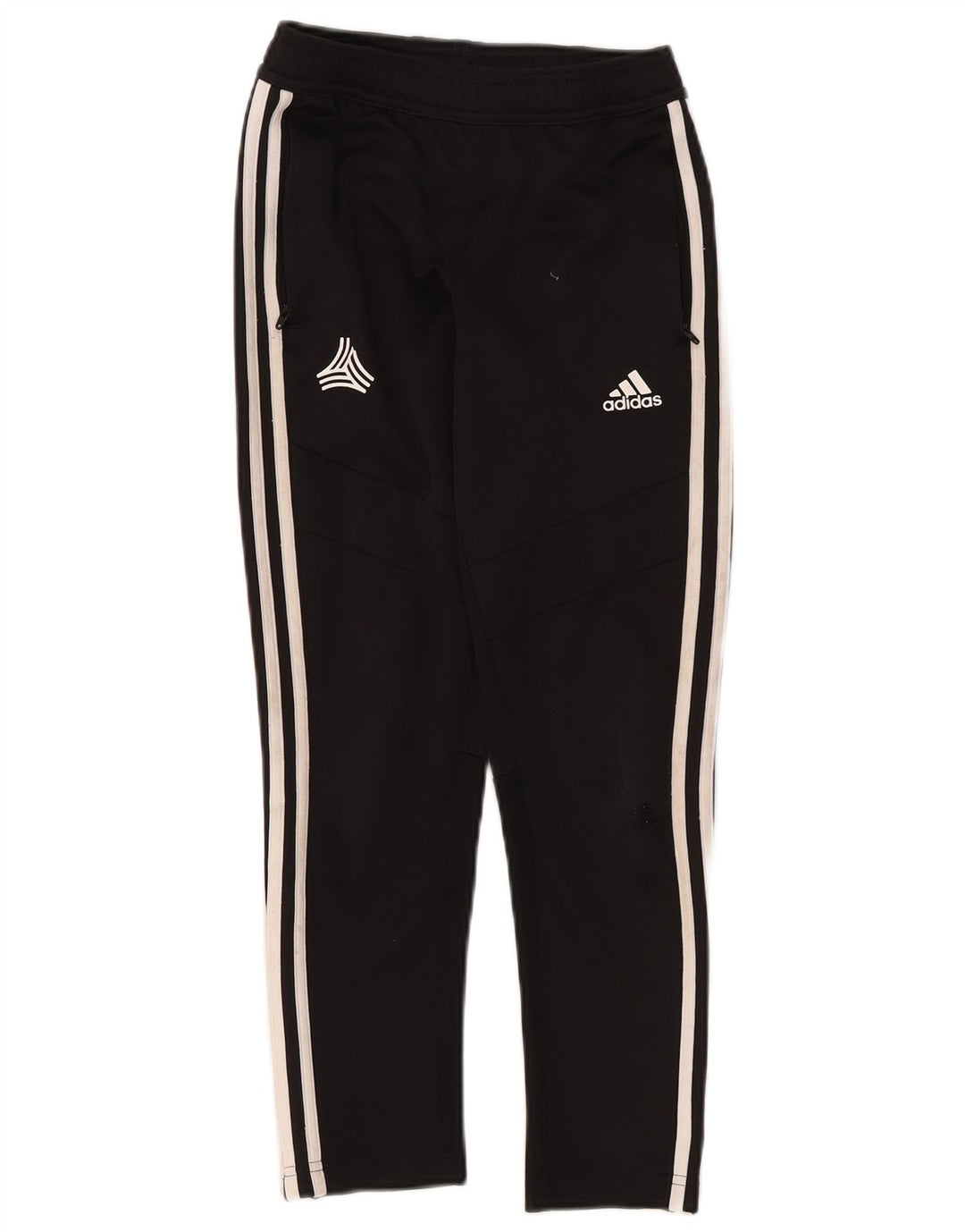 ADIDAS Boys Tracksuit Trousers 9-10 Years Black Polyester