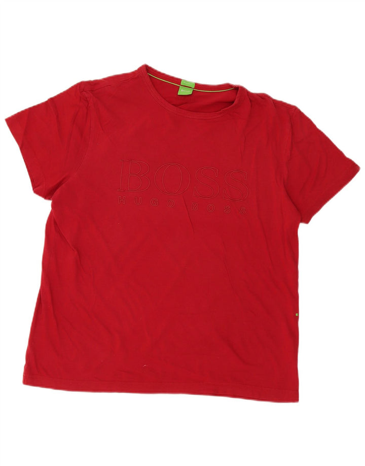 T-shirt grafica da uomo Hugo Boss Top grande in cotone rosso