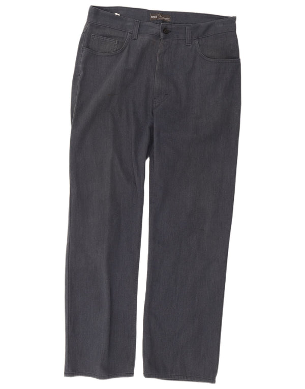 Pantaloni casual dritti da uomo Marks & Spencer W36 L31 cotone blu navy