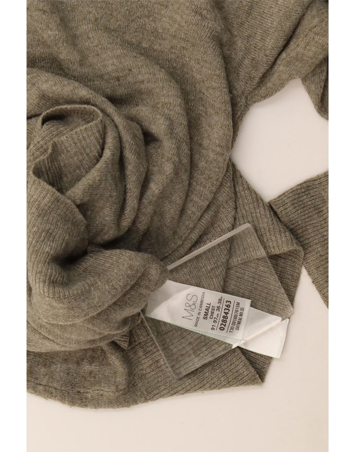 Maglione da uomo con scollo a V Marks & Spencer piccolo acrilico screziato kaki