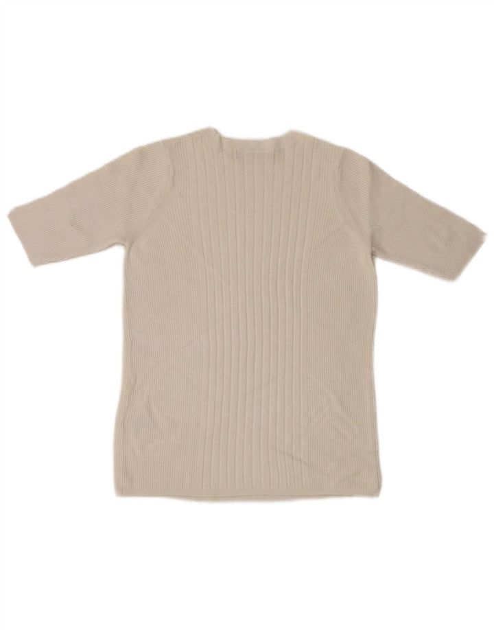 Maglione maglione con scollo a barca da donna Marks & Spencer UK 12 medio bianco