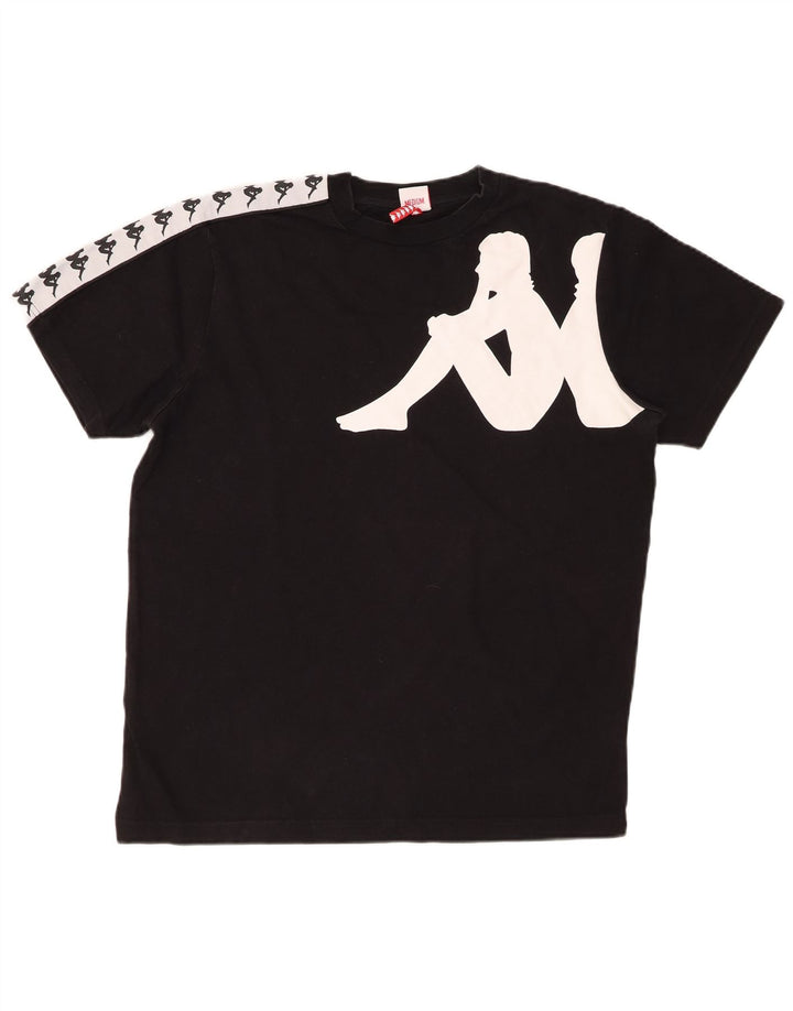 T-shirt grafica da uomo KAPPA Top in cotone color block medio nero
