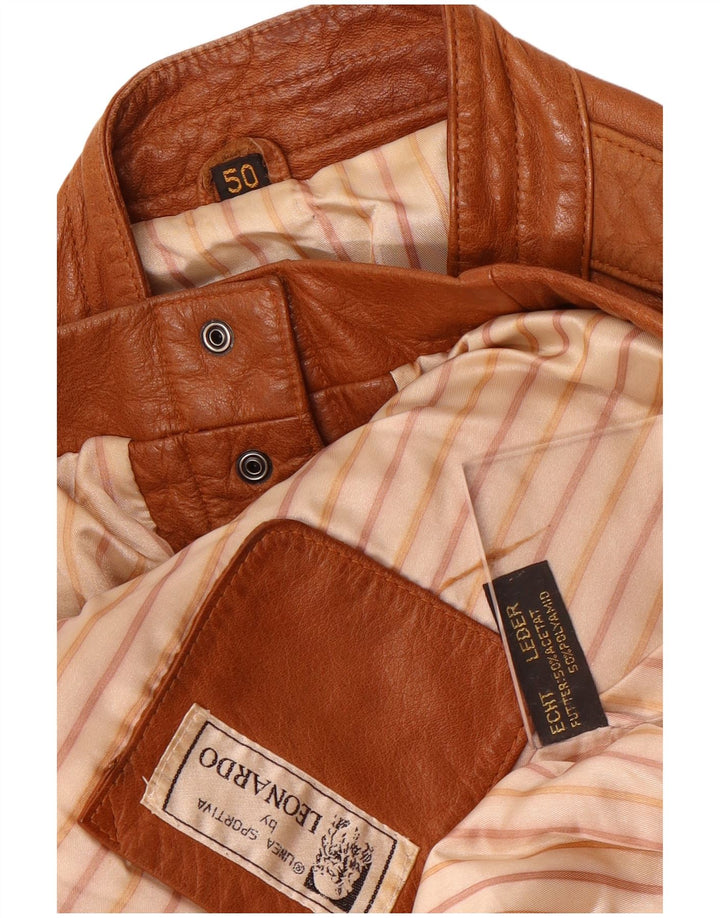 Gilet in pelle militare da uomo Leonardo EU 50 grande in pelle marrone