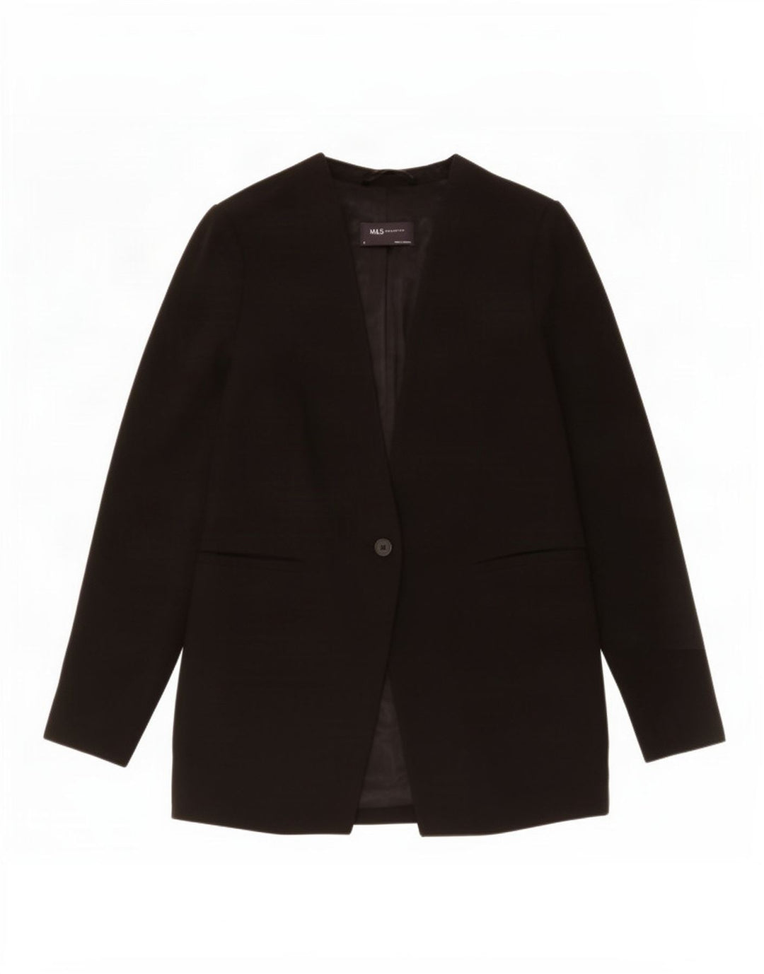 Giacca blazer a 1 bottone Marks & Spencer da donna UK 8 piccola poliestere nero
