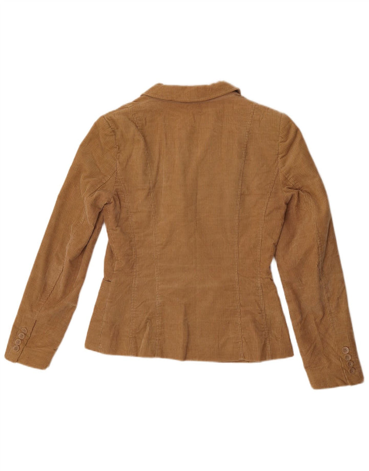 Giacca da donna Zara in velluto a coste a 3 bottoni, UK 12, cotone marrone medio