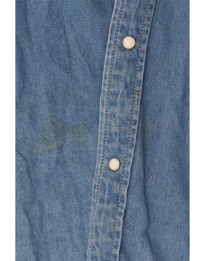Camicia in denim da uomo Zara grande in cotone blu