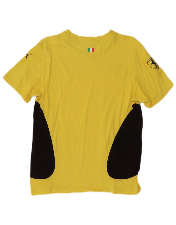 Puma Scuderia Ferrari T-shirt grafica da uomo Top Small Yellow Colourblock