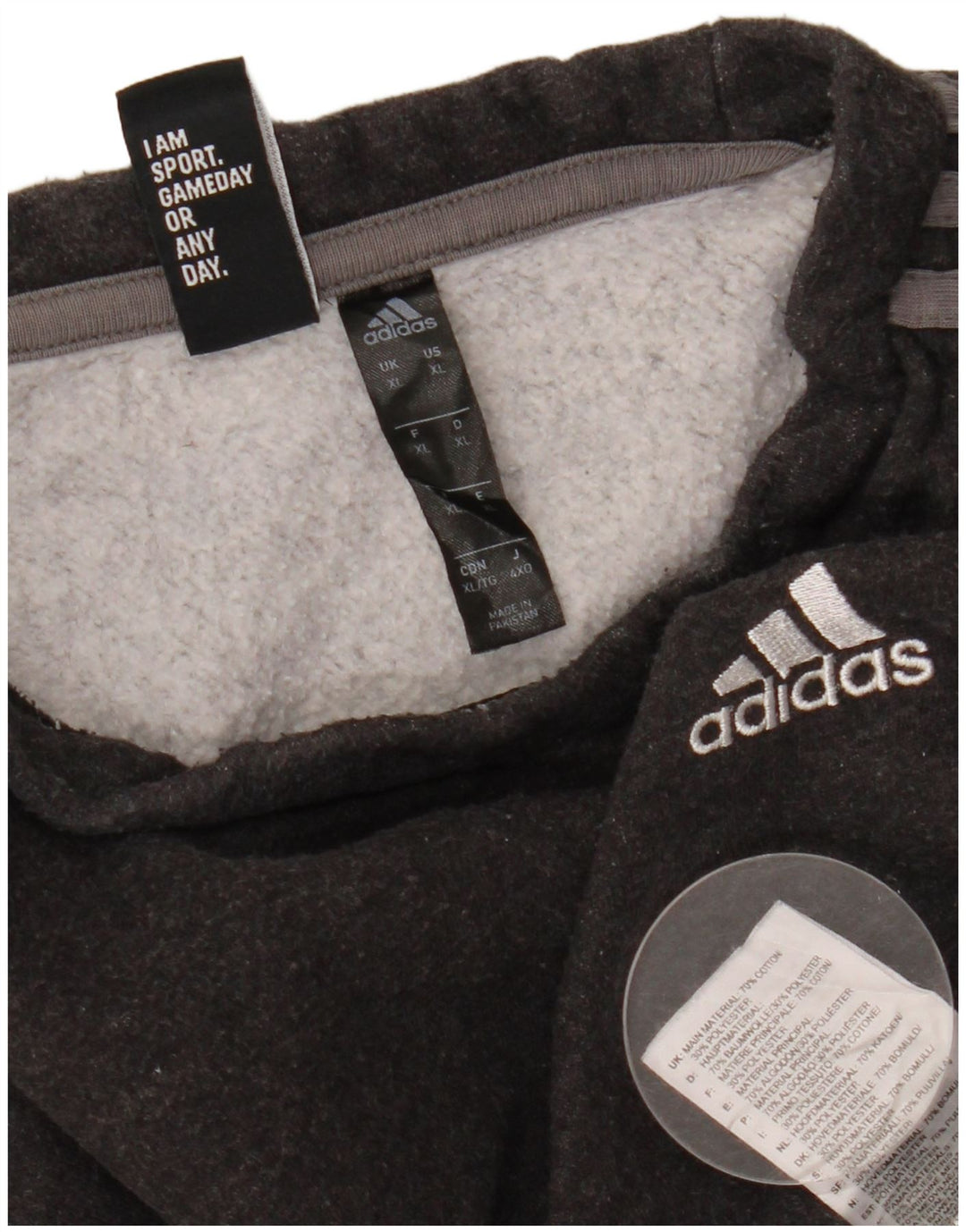 Felpa ADIDAS da uomo maglione XL in cotone grigio
