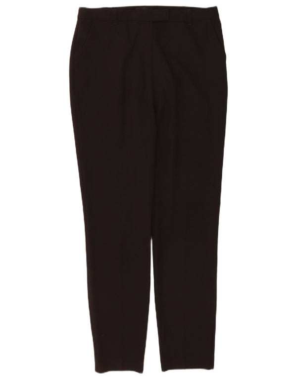 Pantaloni da abito slim fit da donna Topshop UK 10 piccoli W28 L30 poliestere marrone