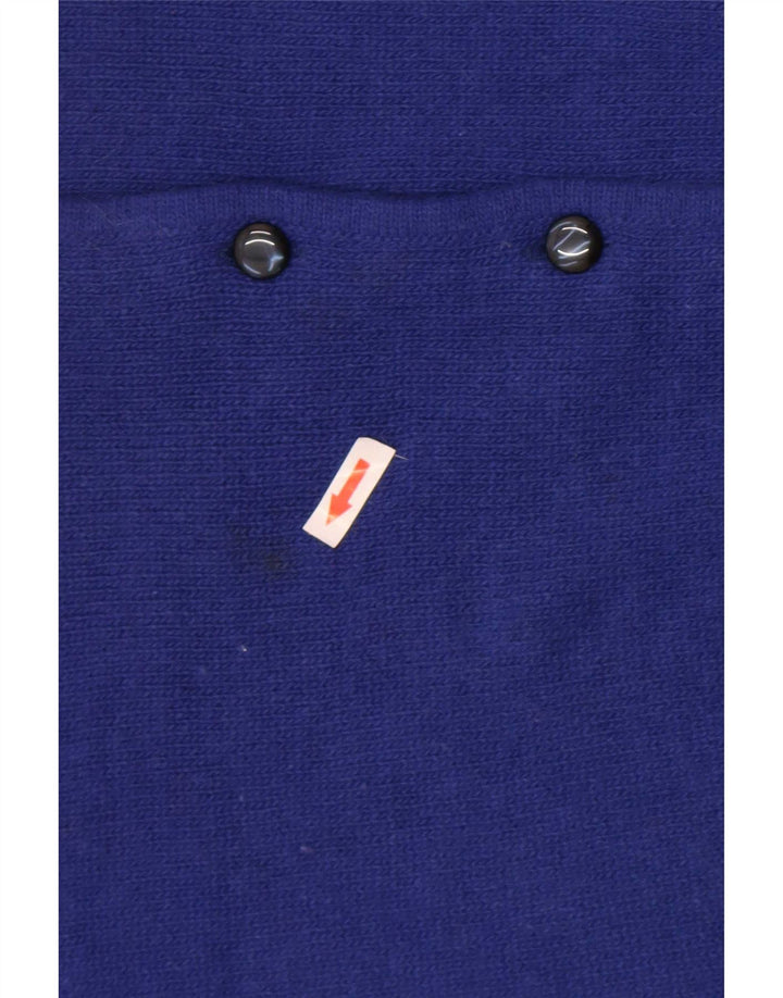 Maglione cardigan da donna vintage IT 44 lana blu medio