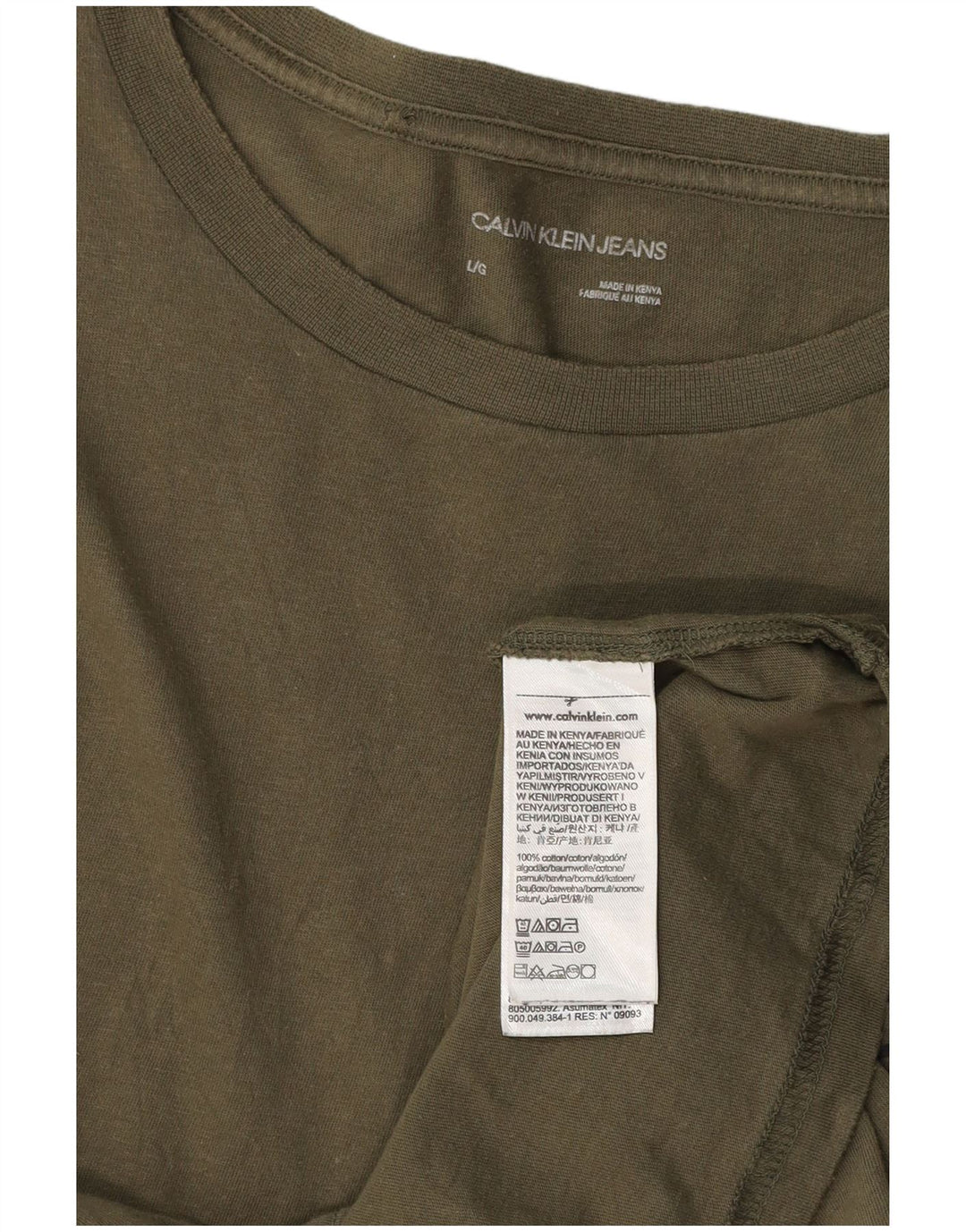 CALVIN KLEIN JEANS T-shirt grafica da uomo Top Large in cotone kaki