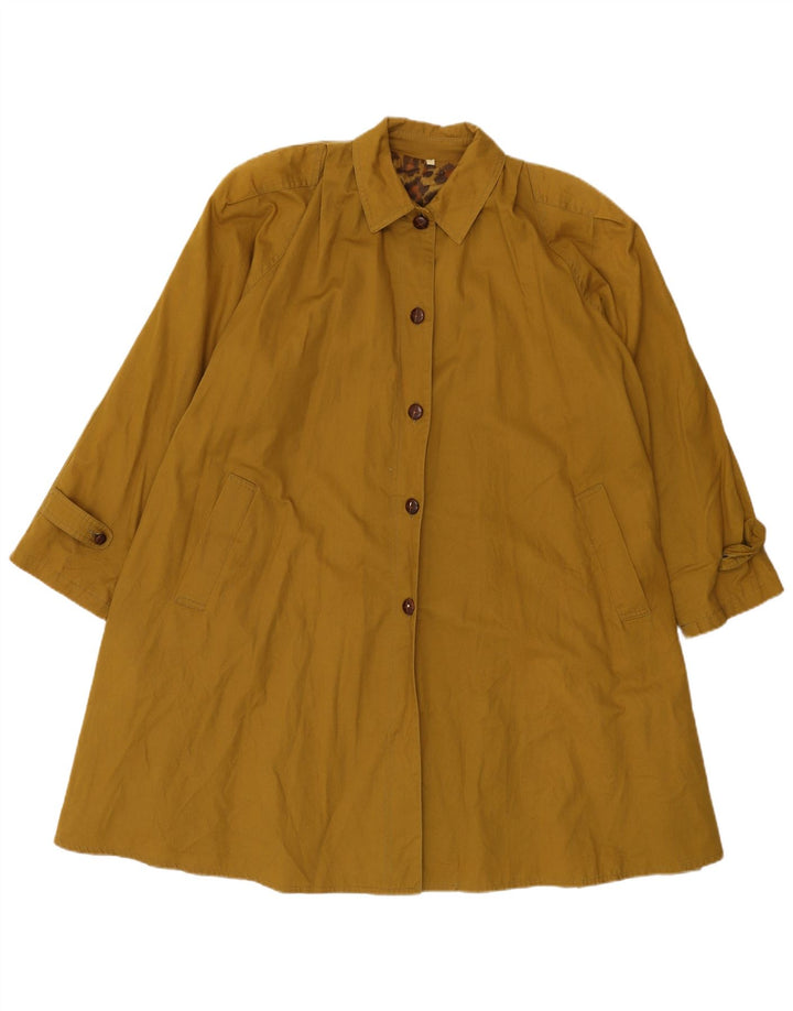 Soprabito oversize da donna VINTAGE UK 10 piccolo acetato kaki