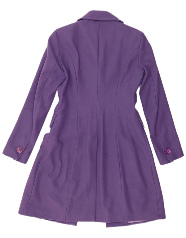 Giacca blazer lunga da donna a 3 bottoni Benetton UK 12 viola medio