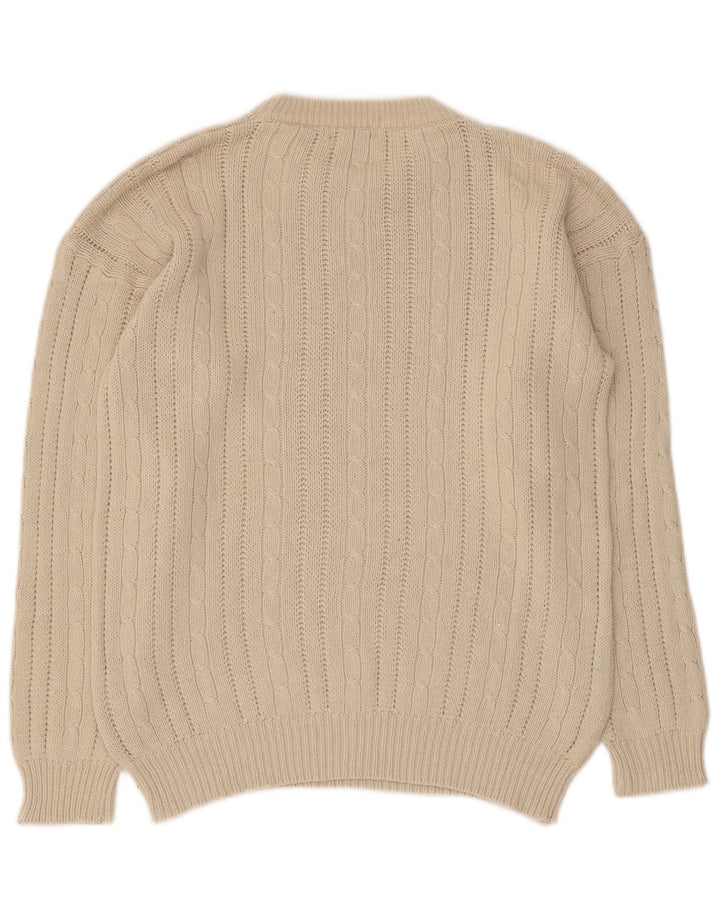 Maglione maglione girocollo da uomo Uno Due piccolo in cotone beige
