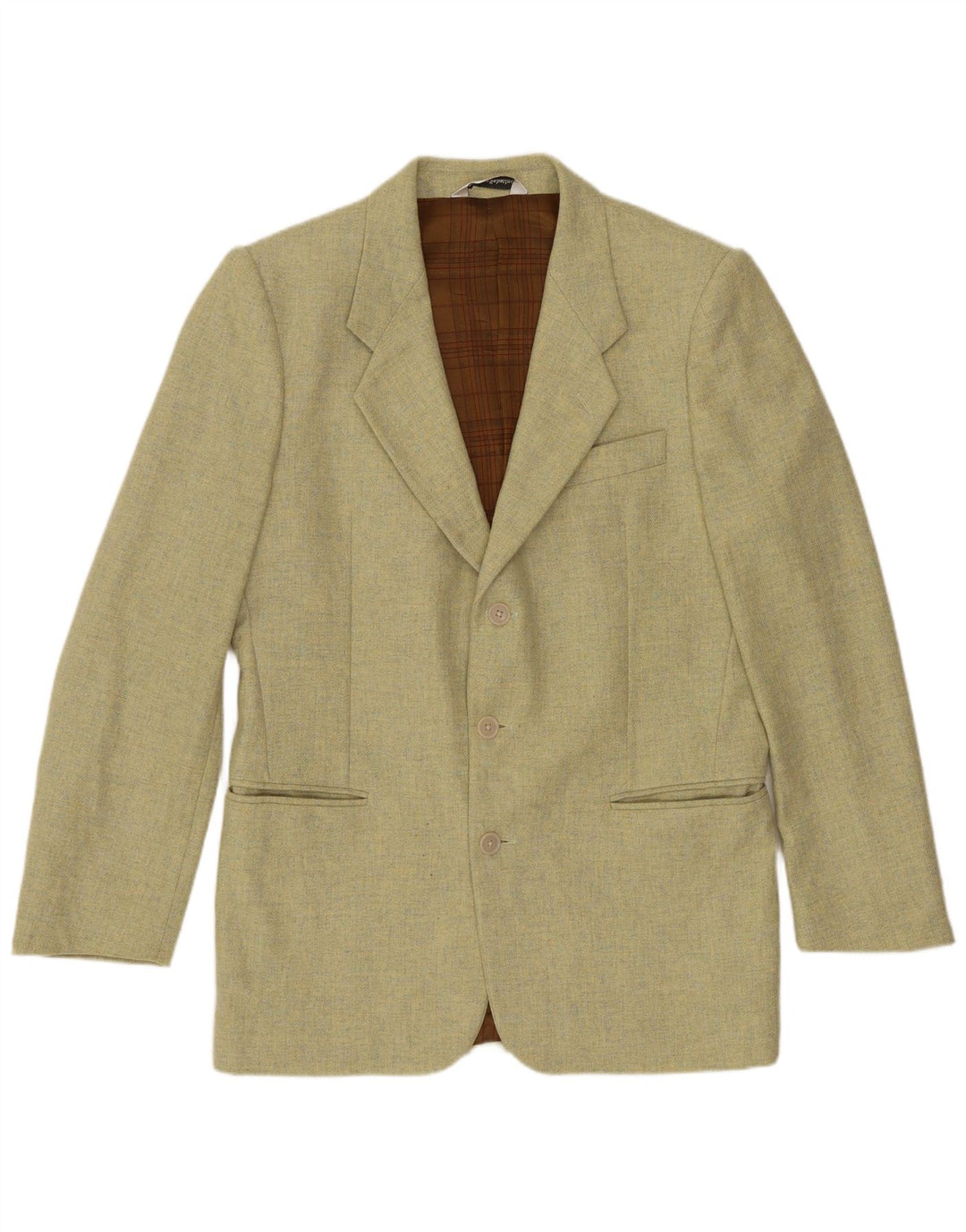 Giacca blazer da uomo a 3 bottoni VINTAGE IT 46 piccola in lana verde