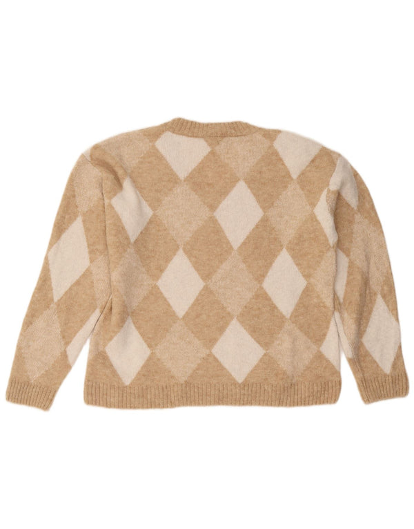 Maglione maglione con scollo a V da donna Marks & Spencer UK 14 Beige medio