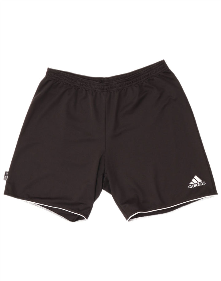 Pantaloncini sportivi Adidas Climalite da uomo grandi in poliestere nero