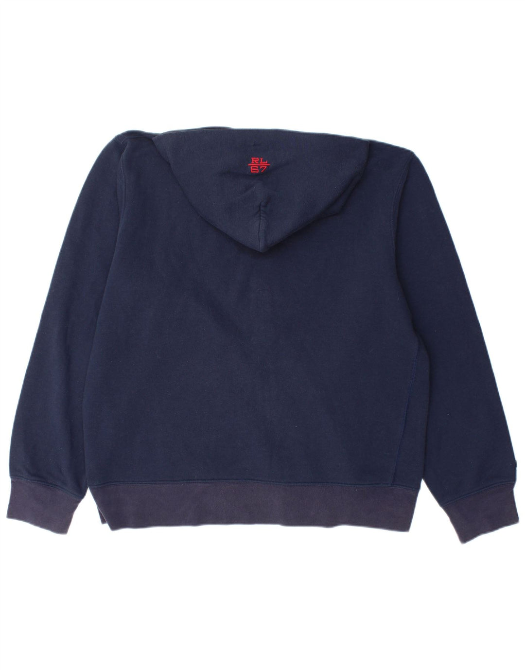 RALPH LAUREN Maglione con cappuccio e zip con grafica ampia da uomo blu navy medio