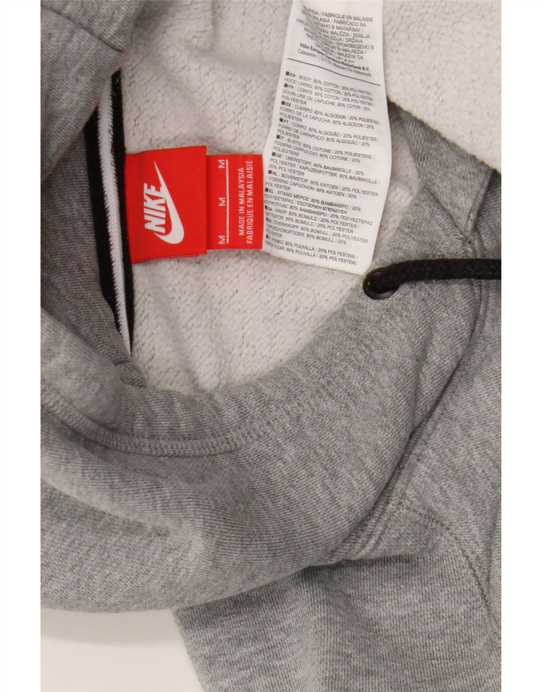 Felpa con cappuccio grafica Nike da uomo in cotone chiazzato grigio medio