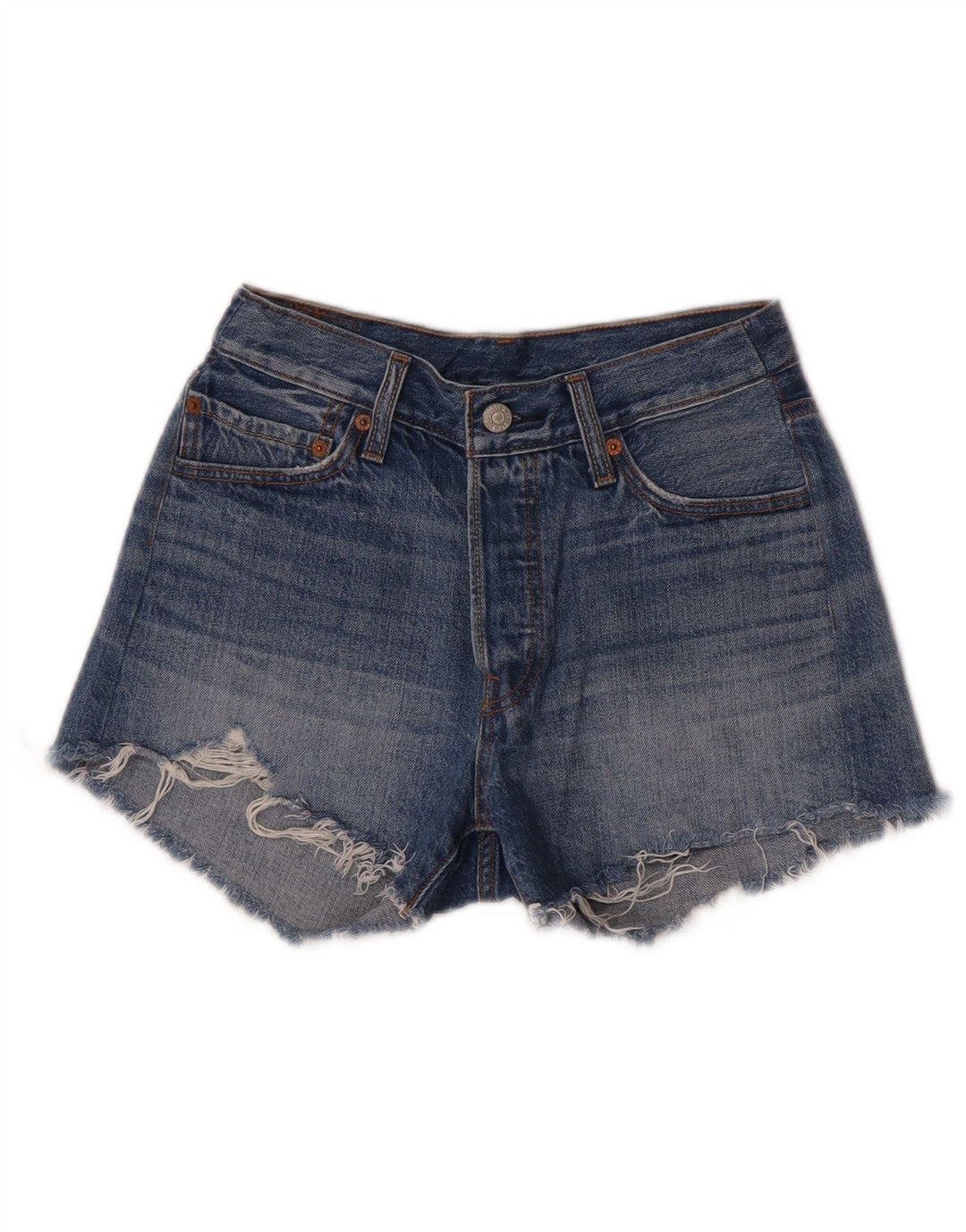 Pantaloncini di jeans Levi's 501 da donna W28 cotone blu medio