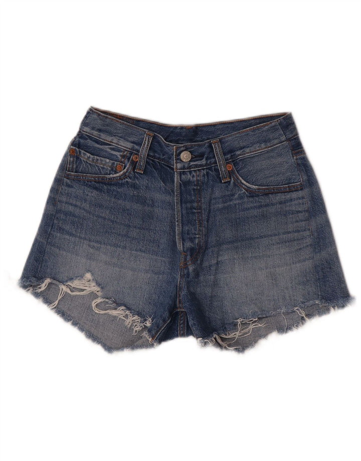 Pantaloncini di jeans Levi's 501 da donna W28 cotone blu medio