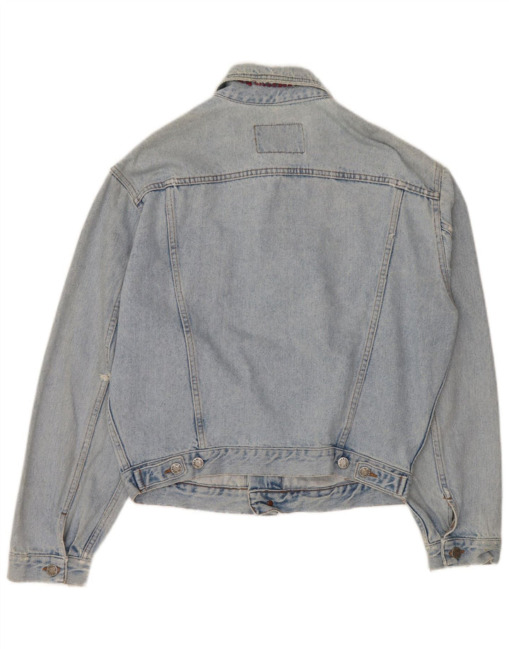 CHARRO Giacca di jeans oversize da donna UK 10 piccola in cotone blu