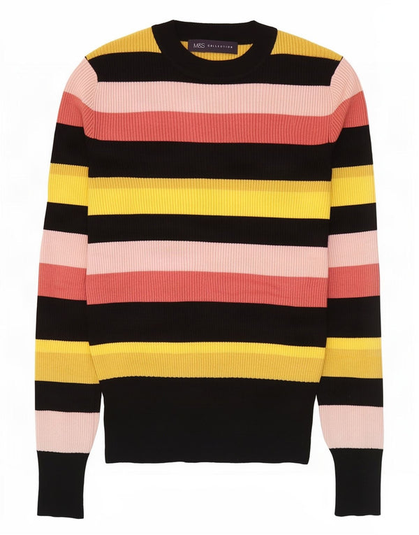 Maglione maglione girocollo da donna Marks & Spencer UK 10 piccolo multicolore
