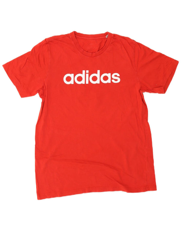 T-shirt grafica da uomo Adidas Top grande in cotone rosso