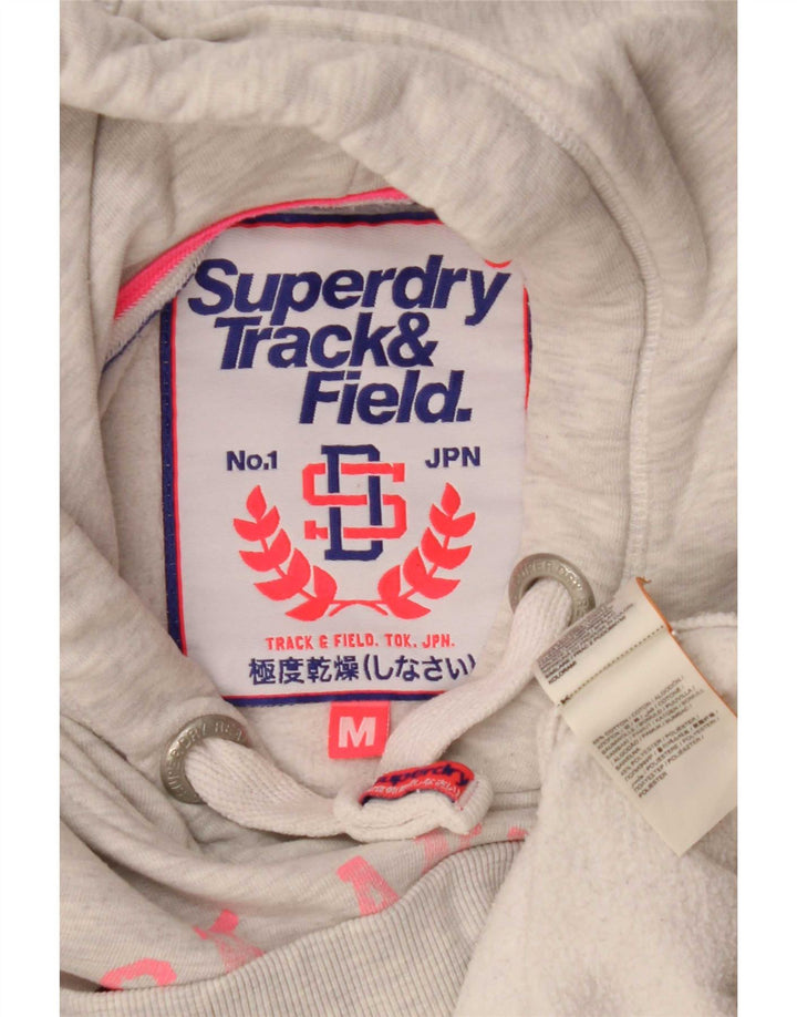 Maglione con cappuccio grafico da uomo Superdry in cotone grigio medio