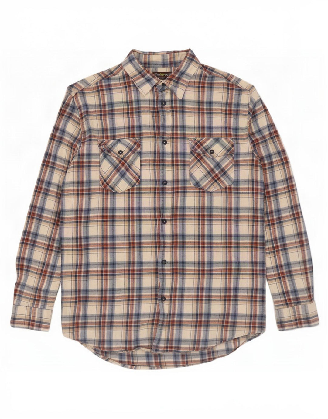Atlas For Men Camicia da uomo in flanella a quadri beige medio