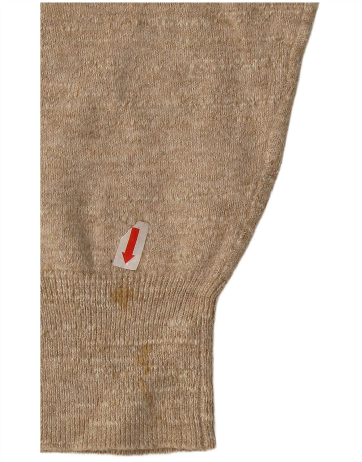J. Crew Maglione da uomo con zip e collo piccolo in cotone beige