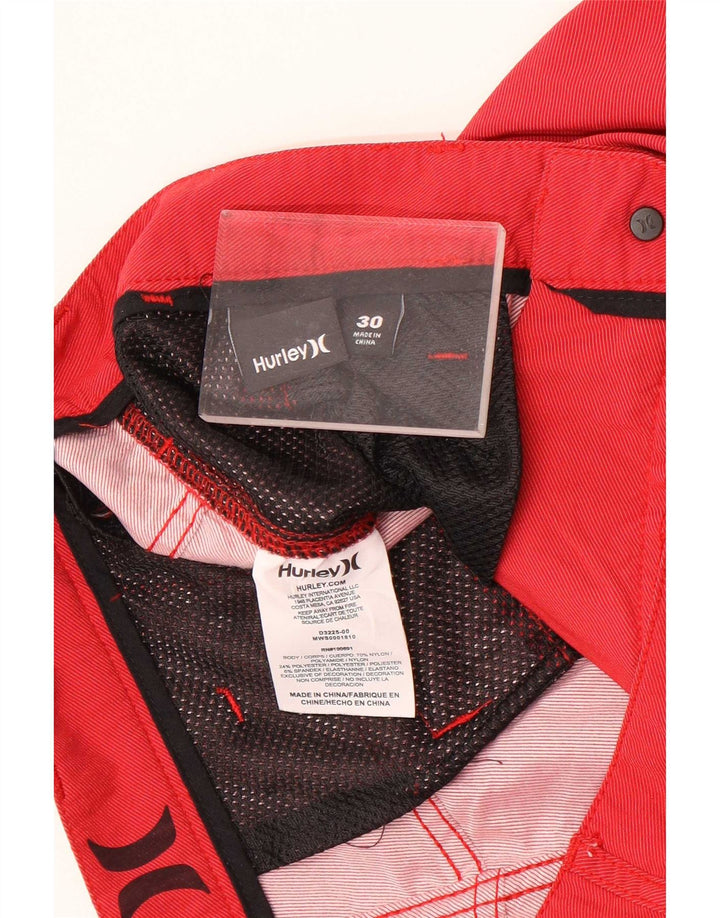 Pantaloncini chino Hurley Dri Fit da uomo W30 nylon rosso medio