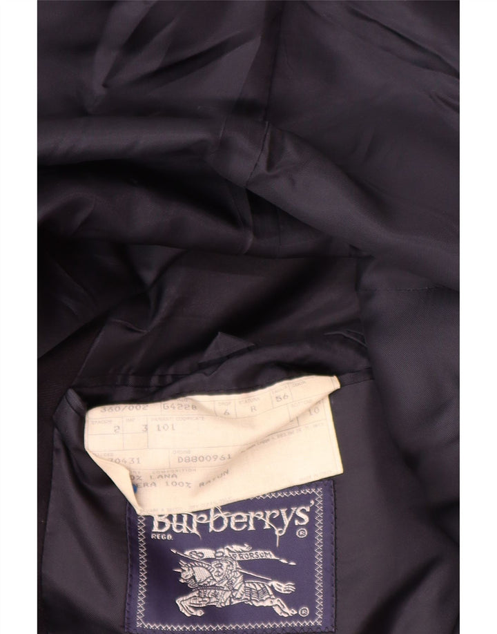 Giacca blazer doppiopetto da uomo Burberrys IT 56 XL lana blu navy