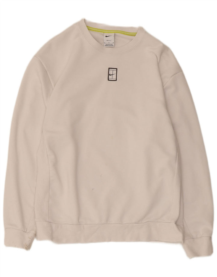 Felpa Nike Dri Fit da uomo in cotone bianco medio